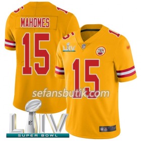 Kansas City Chiefs Tröjor Patrick Mahomes 15 Nike Gold 2020 Super Bowl LIV - Herr